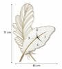 White Leaf Metal Wall Clock