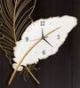 White Leaf Metal Wall Clock