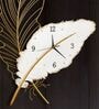 White Leaf Metal Wall Clock