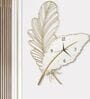 White Leaf Metal Wall Clock