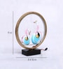 Metal Led Light Couple Swans Idol State Showpice