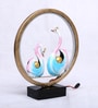 Metal Led Light Couple Swans Idol State Showpice