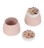 Metal Light Pink Jar Set of 2