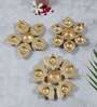 Metal Lotus & FLower Diya Urlies Set of 3