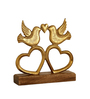 Aluminium Love Birds Showpiece With Wooden Base