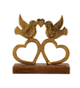 Aluminium Love Birds Showpiece With Wooden Base