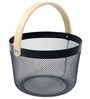 Metal Mesh Storage Basket with Handle (Black)