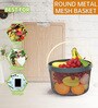 Metal Mesh Storage Basket with Handle (Black)