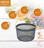 Metal Mesh Storage Basket with Handle (Black)