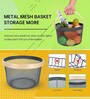 Metal Mesh Storage Basket with Handle (Black)