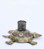 Hand Painted Tortoise Multicolour Metal Pen Stand