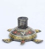 Hand Painted Tortoise Multicolour Metal Pen Stand