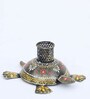 Hand Painted Tortoise Multicolour Metal Pen Stand