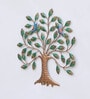 Metal Multicolour Hand Painted Tree With Birds Wall Art