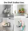 Pack Of 2 Self-Adhesive Black Metal Corner Storage Rack