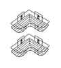 Pack Of 2 Self-Adhesive Black Metal Corner Storage Rack