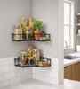Pack Of 2 Self-Adhesive Black Metal Corner Storage Rack