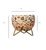 Metal Desk Pot Leaf Print with stand Set Of 2