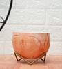 Metal Desk Pot MarblePink Print with stand