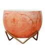 Metal Desk Pot MarblePink Print with stand