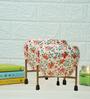 Metal Desk Pot RedFlower Print with stand Set Of 2