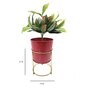 Metal Planter with Metal Stand Red & Golden