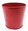 Metal Planter with Metal Stand Red & Golden