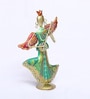 Metal PU Finished Musician Lady Multicolour Wrought Iron Figurine