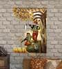 Iron Radha Krishna Wall Art With Led In Yellow