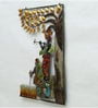 Iron Radha Krishna Wall Art With Led In Yellow