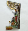 Iron Radha Krishna Wall Art With Led In Yellow