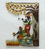 Iron Radha Krishna Wall Art With Led In Yellow