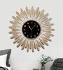 Metal Royal Floral Diamond Studded Wall Clock