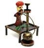 Metal Rural Man With Hukka Figurine
