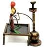 Metal Rural Man With Hukka Figurine