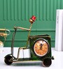 Golden Metal Scooter Inspired Pen Holder With Clock