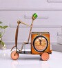 Organge Metal Scooter Inspired Pen Holder With Clock
