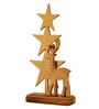 Aluminium Star Christmas Tree With Reindeer And Wooden Base