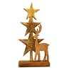 Aluminium Star Christmas Tree With Reindeer And Wooden Base