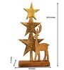 Aluminium Star Christmas Tree With Reindeer And Wooden Base
