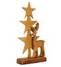 Aluminium Star Christmas Tree With Reindeer And Wooden Base