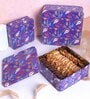 Metal Storage Box with Lid | Airtight| Suitable for Gifting | Square (Blue)