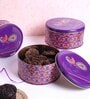 Metal Storage Box with Lid | Airtight| Circular (Purple)