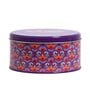 Metal Storage Box with Lid | Airtight| Circular (Purple)