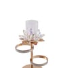 Metal Sublime Flower Shine French Gold Candle Stand