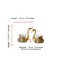 Golden Metal Swan Figurien Candle Holder Set of 2