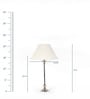 White Fabric Shade Table Lamp With Silver Base