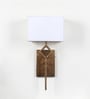 Metal Upwall Light with Square Fabric lampshade