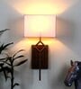 Metal Upwall Light with Square Fabric lampshade