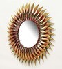 Metal Wall Hanging Mirror In Gold
